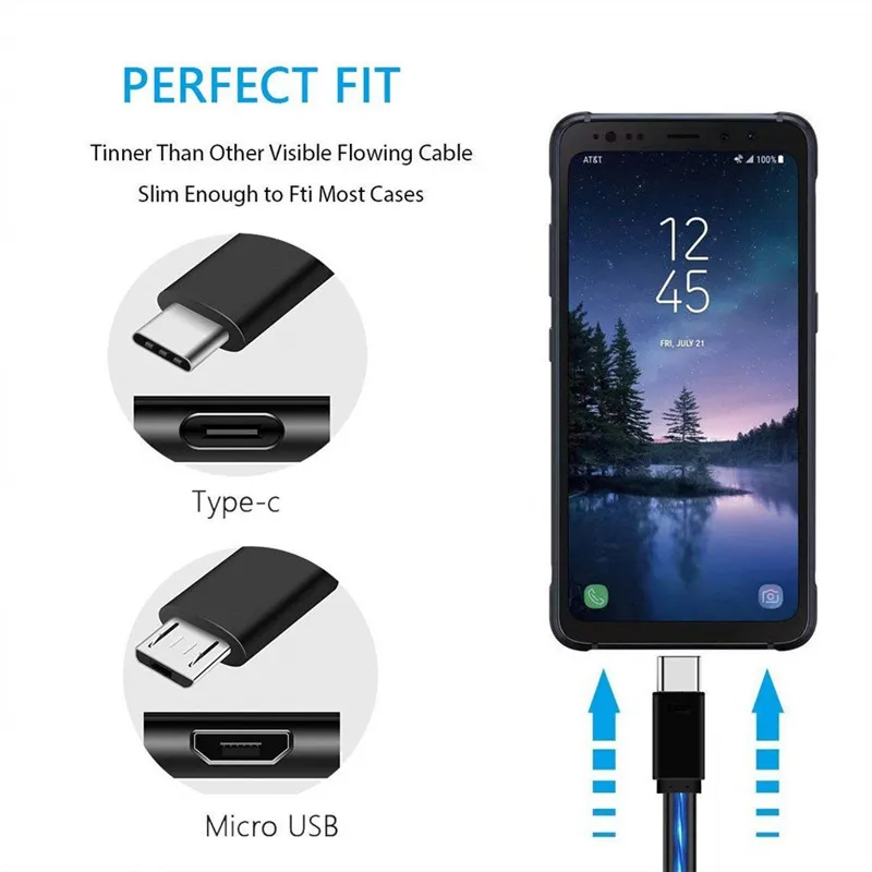 Светодиодный зарядный кабель lighttig для iPhone samsung huawei Xiaomi Micro usb type C, светящийся зарядный кабель, зарядное устройство для мобильного телефона