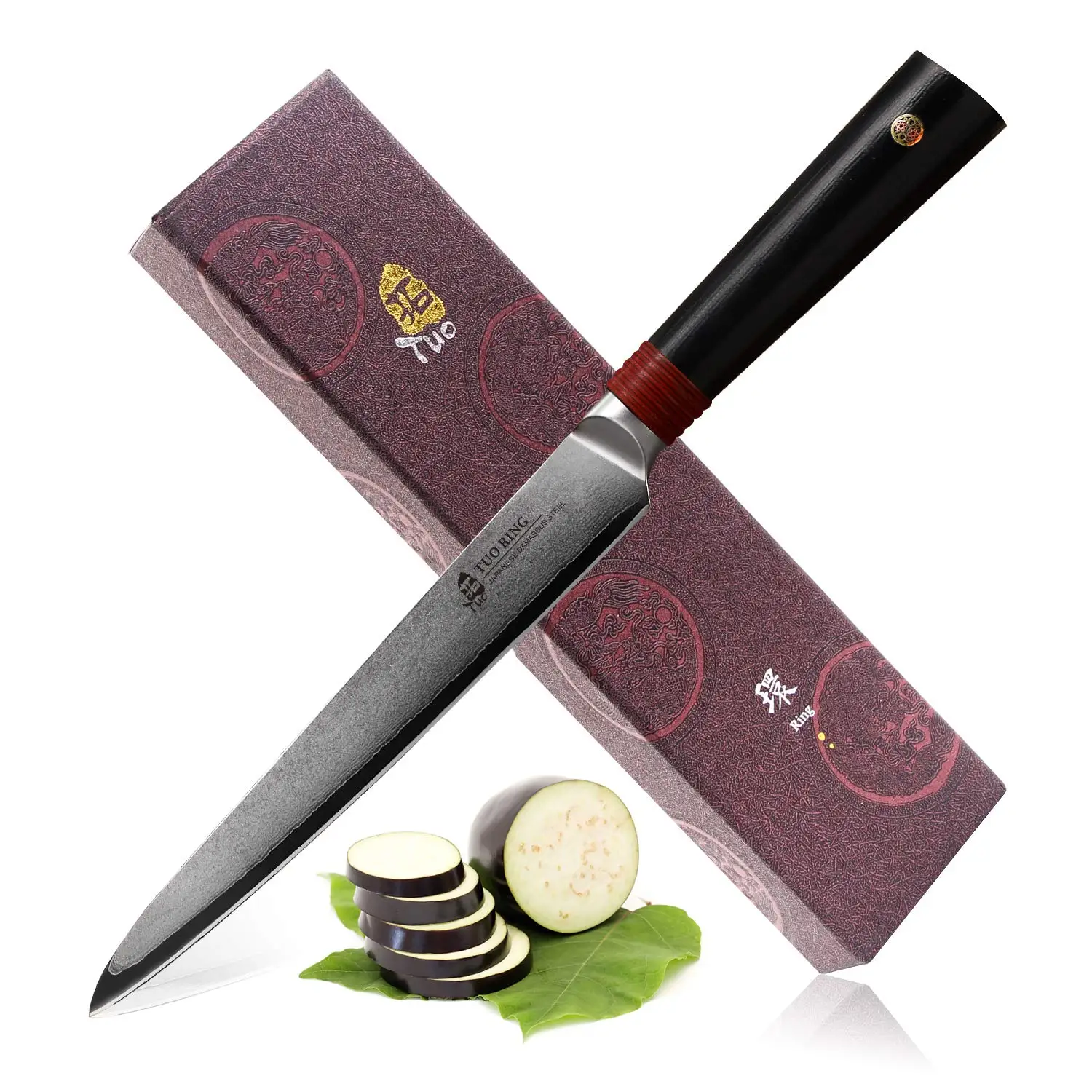 TUO Cutlery Utility Knife - Japanese AUS-10 Damascus Steel Kitchen Non-slip Ergonomic G10 Handle Dishwasher Proof 6'' | Дом и сад