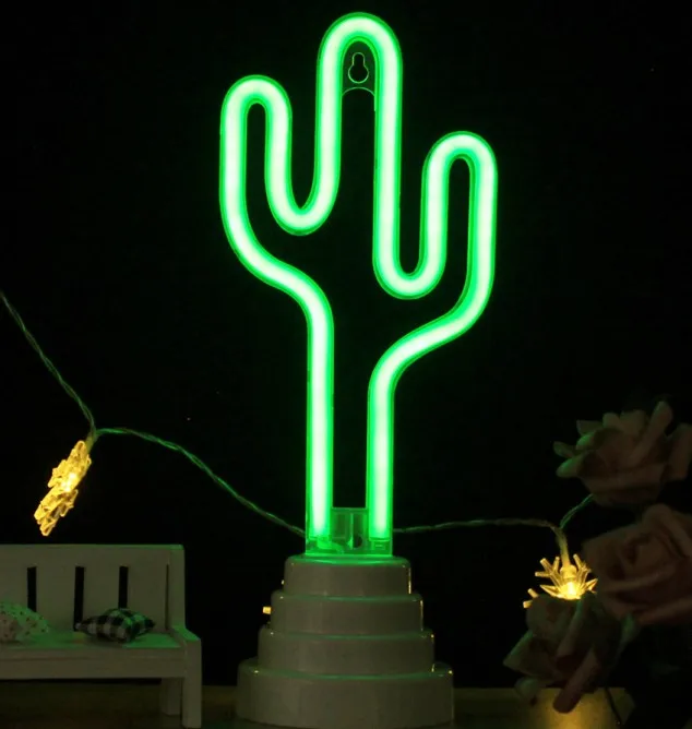 cactus TONGER настольная Светодиодная лампа для мороженого романтическая 3D настенная лампа домашний Декор Детский подарок - Испускаемый цвет: cactus