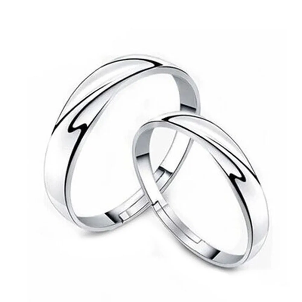 1 Pairs Men Women Solid Silver Lover Couple Rings Wedding Band His and Her Promise | Украшения и аксессуары