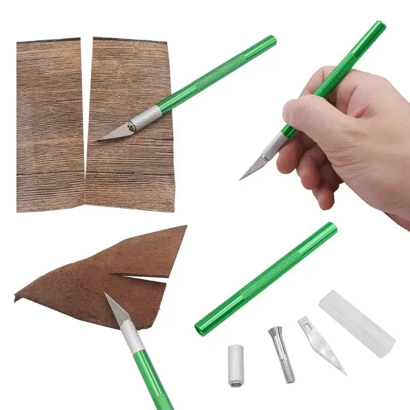 Нож для резки бумаги по дереву, нож для резки DIY, нож для резьбы, нескользящая ручка из алюминиевого сплава, лезвие для скальпеля, нож для резьбы по коже