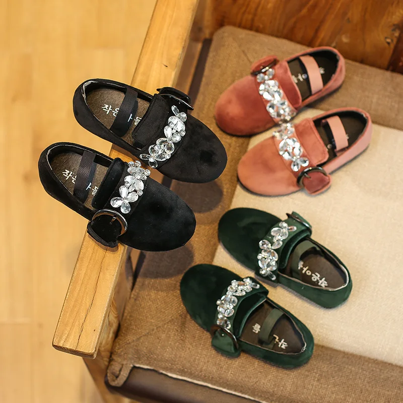 Новая осень дети девушки повседневная обувь для маленькой принцессы Мода