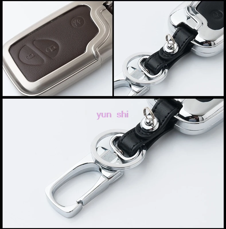 Высококачественный кожаный чехол для автомобильных ключей из цинкового сплава