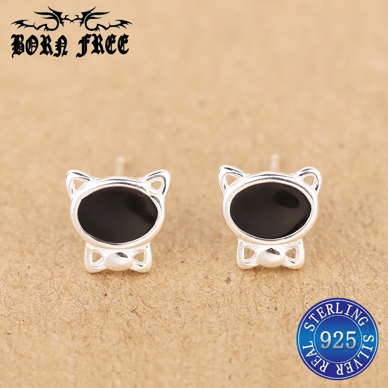 Женские серьги гвоздики из серебра 925 пробы с эмалью|Серьги-гвоздики| |