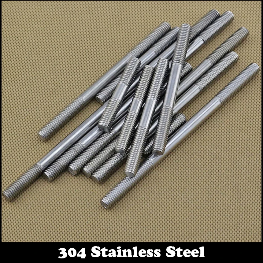 

M5 M5*50 M5x50 M5*60 M5x60 M5*70 M5x70 304 Stainless Steel 304ss DIN835 Dual Head Screw Headless Double End Thread Rod Bolt Stud