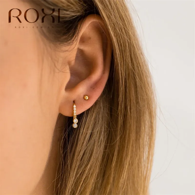 Серьги-кольца женские из серебра 925 пробы с фианитами | Украшения и аксессуары