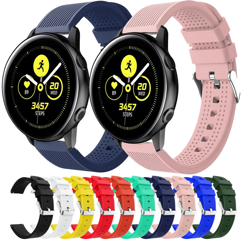 20 мм ремешок для часов силиконовый Samsung Galaxy Watch Active 42 gear s2 bip умный Браслет