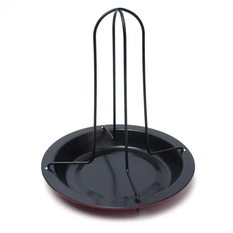 

Steel Upright Chicken Roaster Rack With Bowl Tin Non-stick Cooking Tools Baking Pan Barbecue Grilling BBQ Accessories
