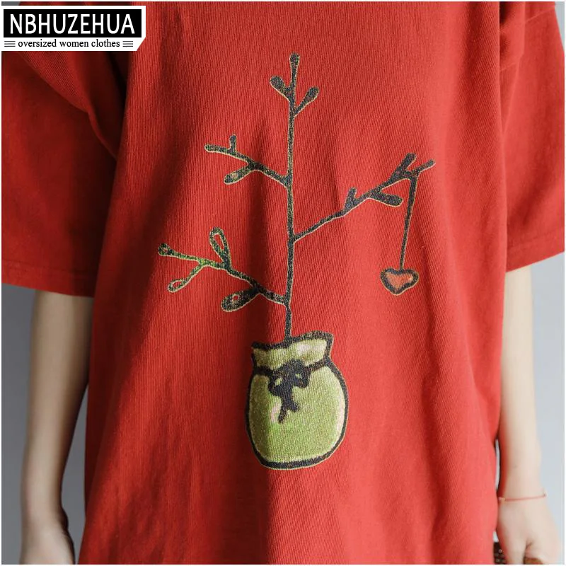 NBHUZEHUA A93 4XL 5XL 6XL женские корейские футболки с рисунком хлопковые топы летние