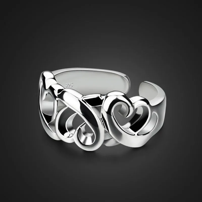 Новое модное простое кольцо в форме сердца. Женское с регулируемым размером