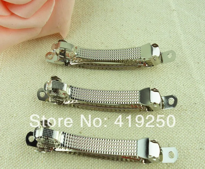 300 шт. серебристые металлические зажимы для волос 8 см|metal hair bow|metal bowsilver barrette |