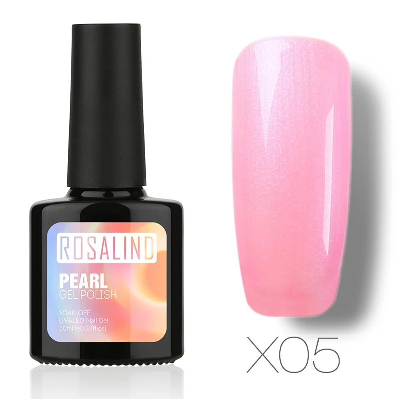 X05 ROSALIND 10 мл Лак для ногтей жемчужная серия УФ светодиодный Гель-лак для ногтей чистый цвет замачиваемый сверху белый Полупостоянный Гель-лак для ногтей - Цвет: X05