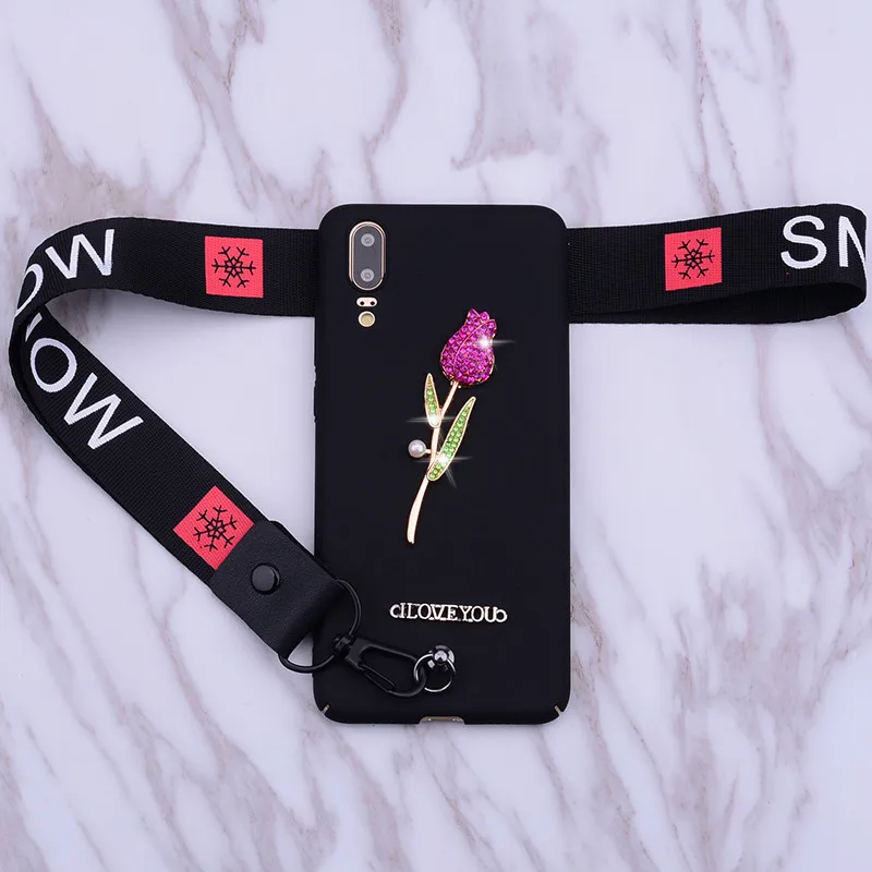 Чехол для телефона с ремешком xiaomi mix 2s max 3 2 pocophone F1 bling rose чехол redmi note 7 6 pro 6a 5 plus 4 prime
