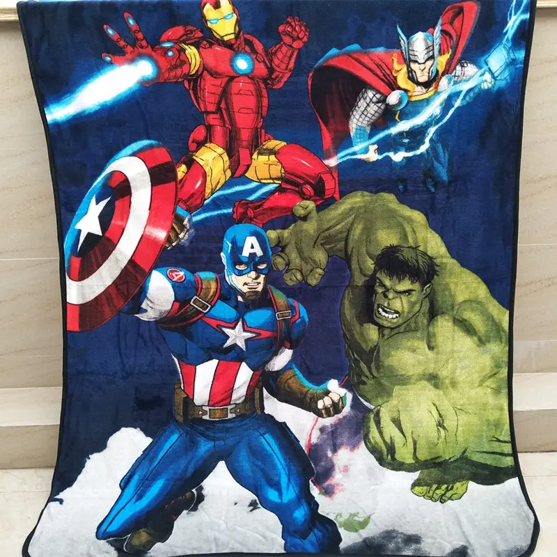 Disney Мстители тонкое одеяло для лета флис моющиеся Америка Captians Железный человек