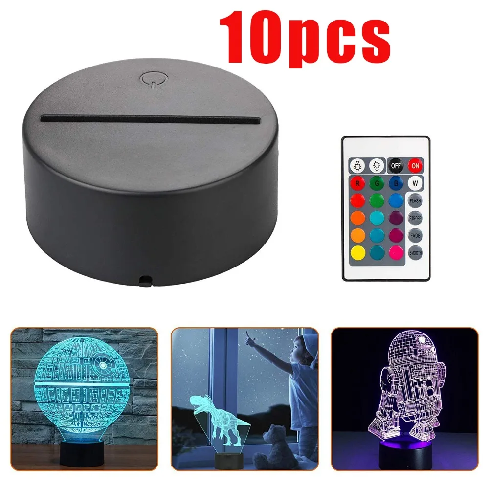 USB кабель сенсорный 3D светодиодный светильник держатель лампа база для 3D светодиодный ночной Светильник Замена 7 цветов цветной светодиодный светильник