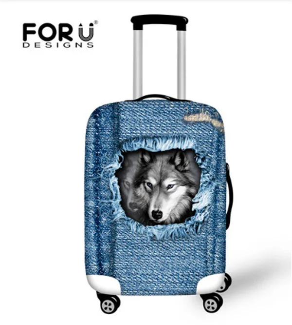 H262 FORUDESIGNS/чехол для багажа, милый Джинсовый чехол с принтом кошки, собаки, сумки, аксессуары для 18-30 дюймов, чехол для путешествий, защитный чехол, пылезащитный чехол - Цвет: H262