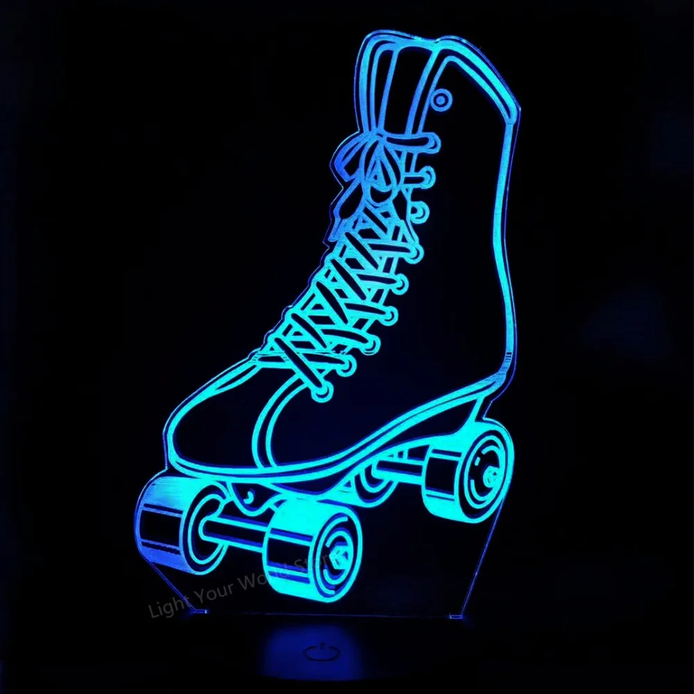 Крутые роликовые коньки светодиодная 3D лампа меняющая цвет сенсорная обувь