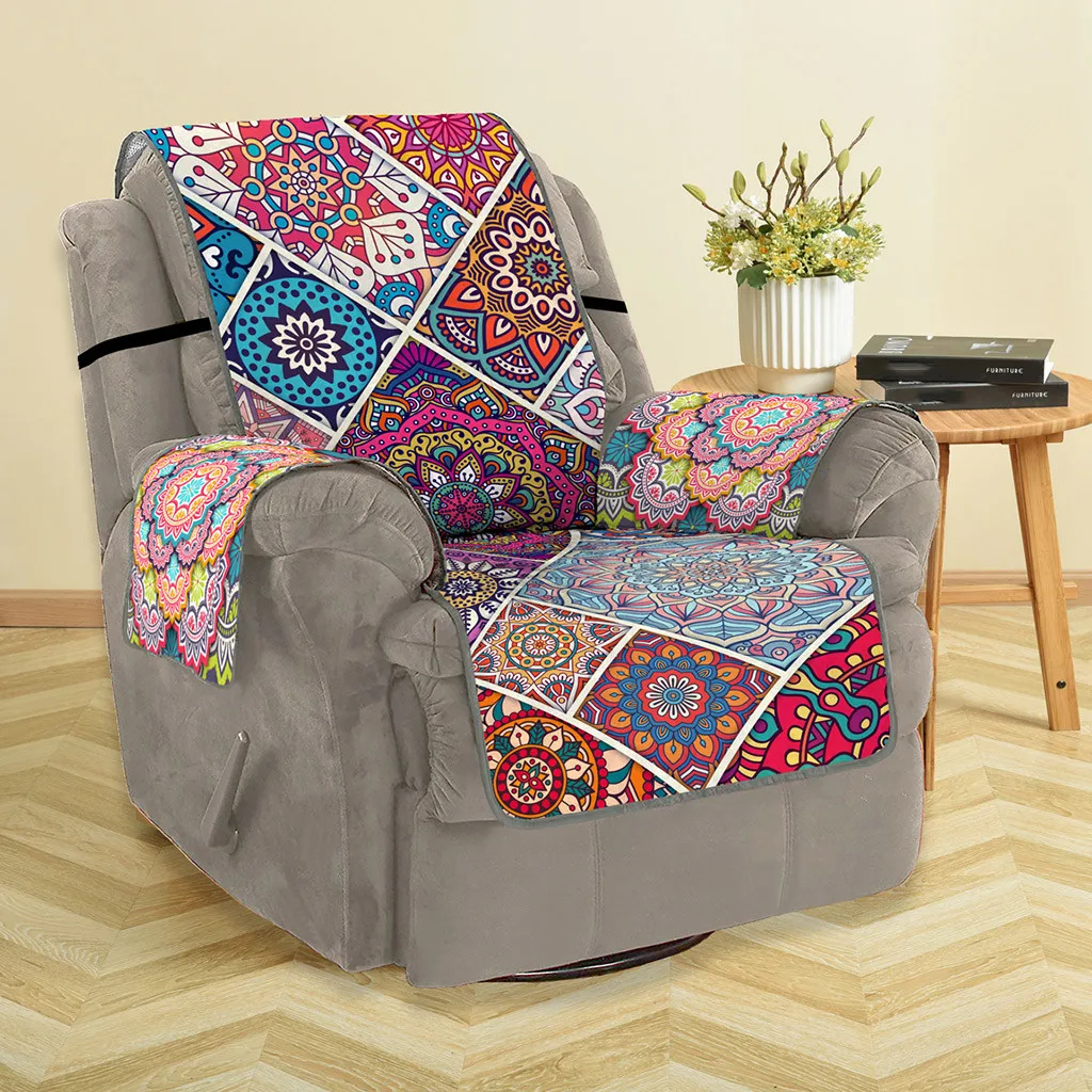 Чехол для дивана из полиэстера с принтом в богемном стиле противоскользящий