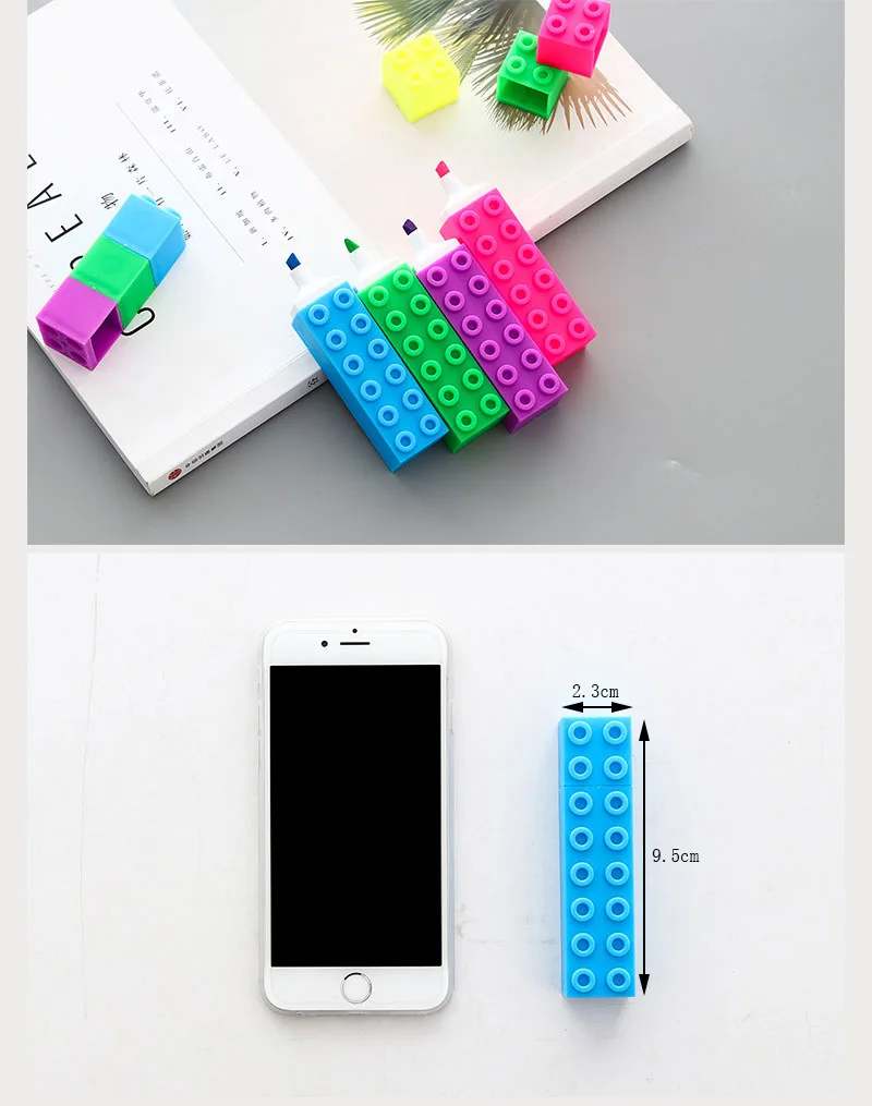 Милые Lego Игрушка в форме Карамельный цвет читая ручки для написания милые лица
