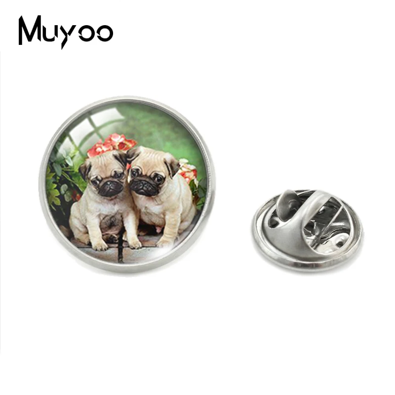 Булавка для ошейника ручной работы стеклянный кабошон с художественным принтом