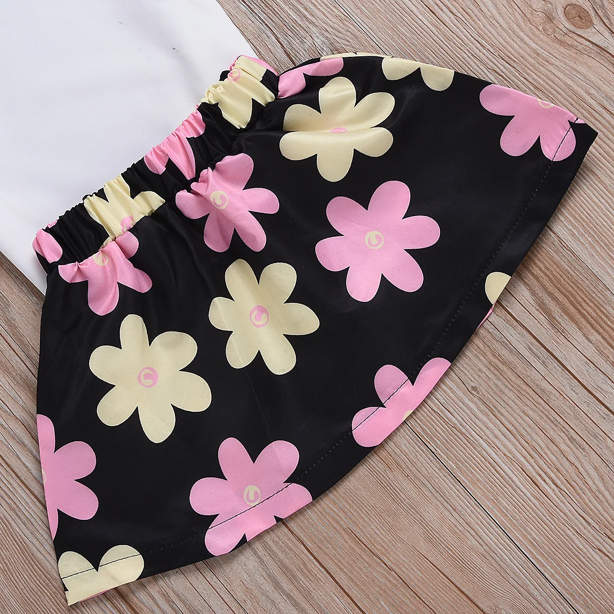 Модная детская одежда для маленьких девочек топы с короткими рукавами