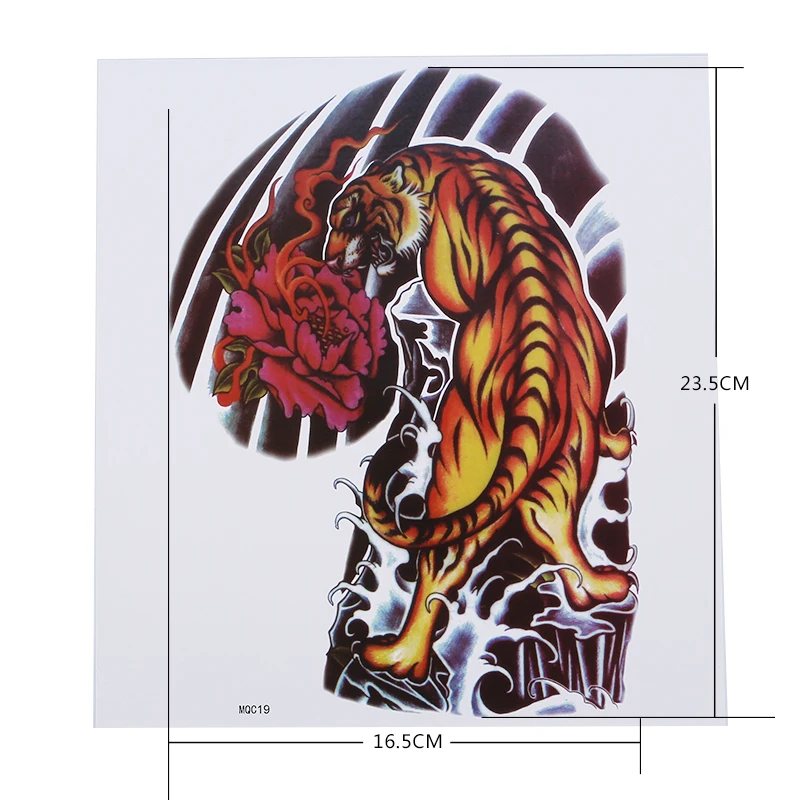 Тигровая Мужская татуировка водостойкая прочная грудь задняя часть анти-пот