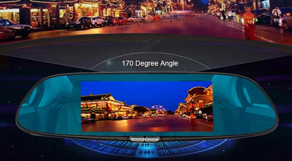 7 дюймов 1080P FHD ips сенсорный экран двойной объектив Автомобильный видеорегистратор с зеркалом заднего вида HD 1080P цифровой видеорегистратор регистратор видеорегистратор