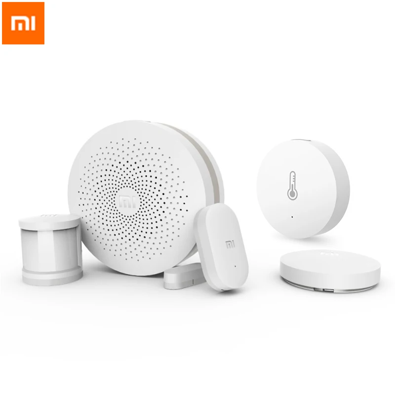 Xiaomi умный дом Комплект (шлюз детектор дыма двери окна датчик тела температуры и