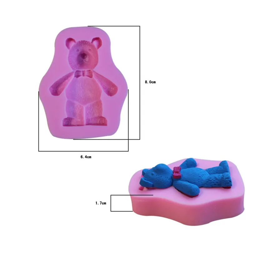 Форма медведя из мультфильма силиконовая форма для торта 3D DIY антипригарная