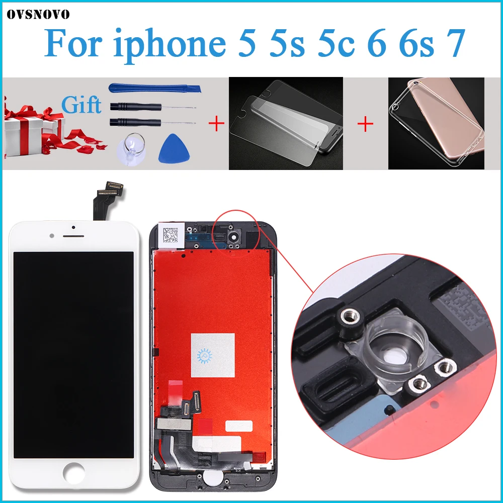 Сменный сенсорный ЖК-экран для iPhone 5 100% тестирование работы экран 6 5c 6s 7 ЖК-дисплей