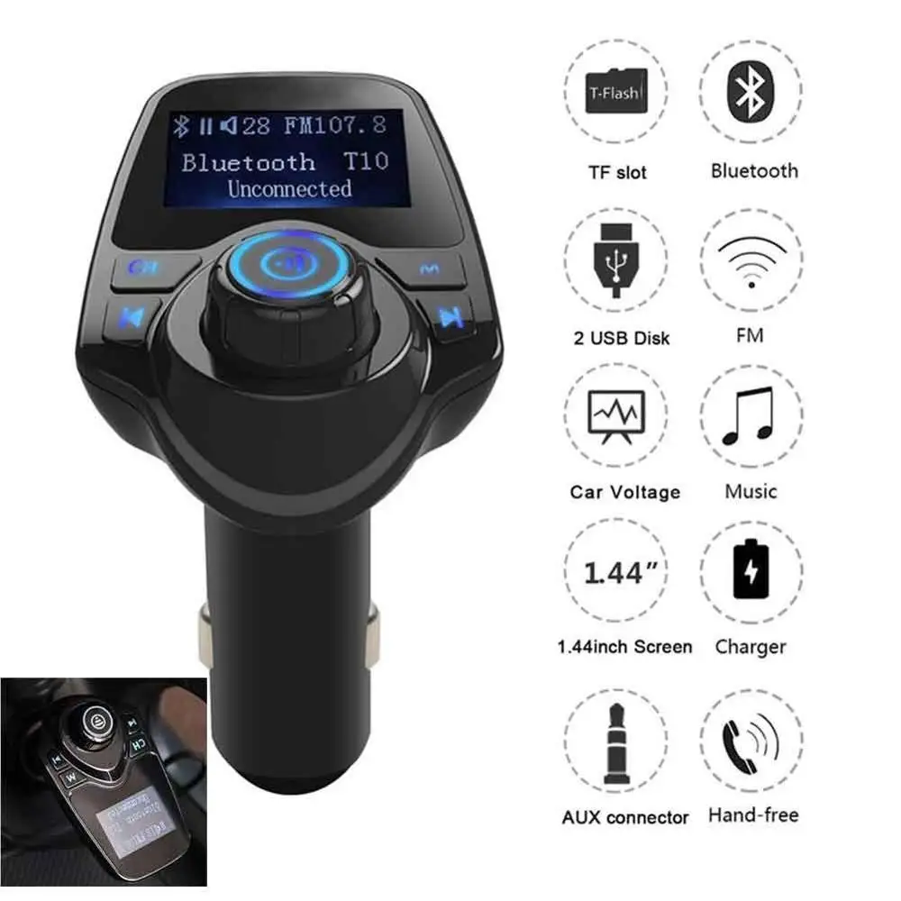 Автомобильный MP3 плеер беспроводной Bluetooth Fm передатчик FM модулятор автомобильный