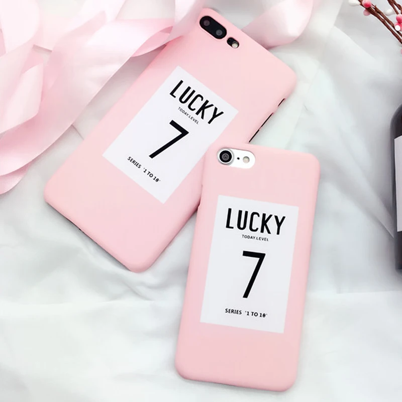 Модный чехол с надписью Lucky Seven для iphone7 жесткий забавными мультяшными буквами iphone