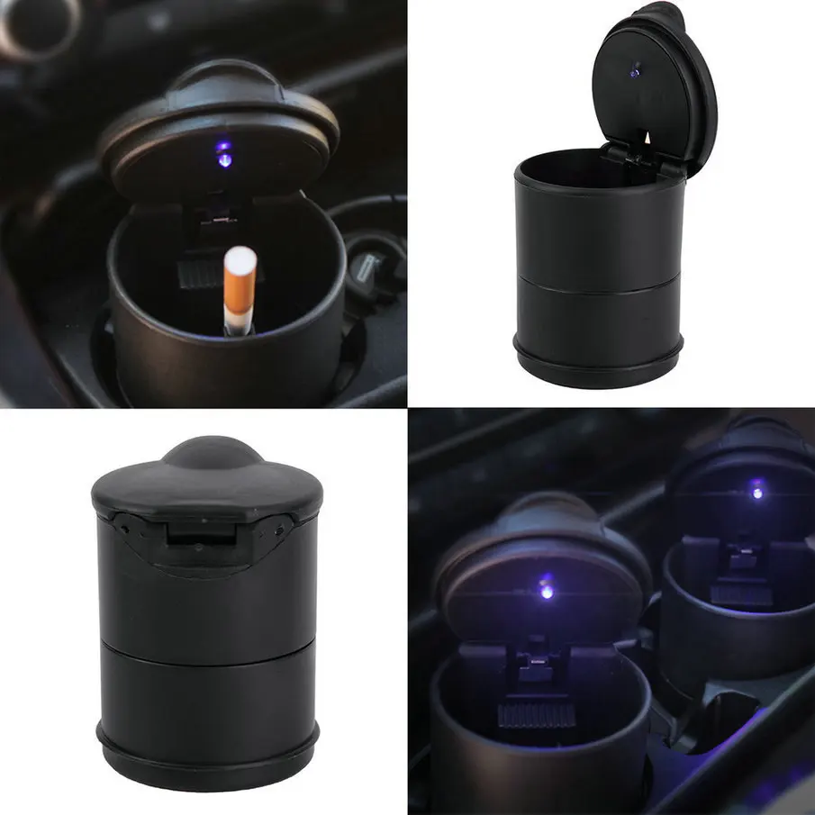 

New Portable Auto Car Truck LED Cigarette Smoke Ashtray Ash Cylinder Cup Holder New Hot Sale