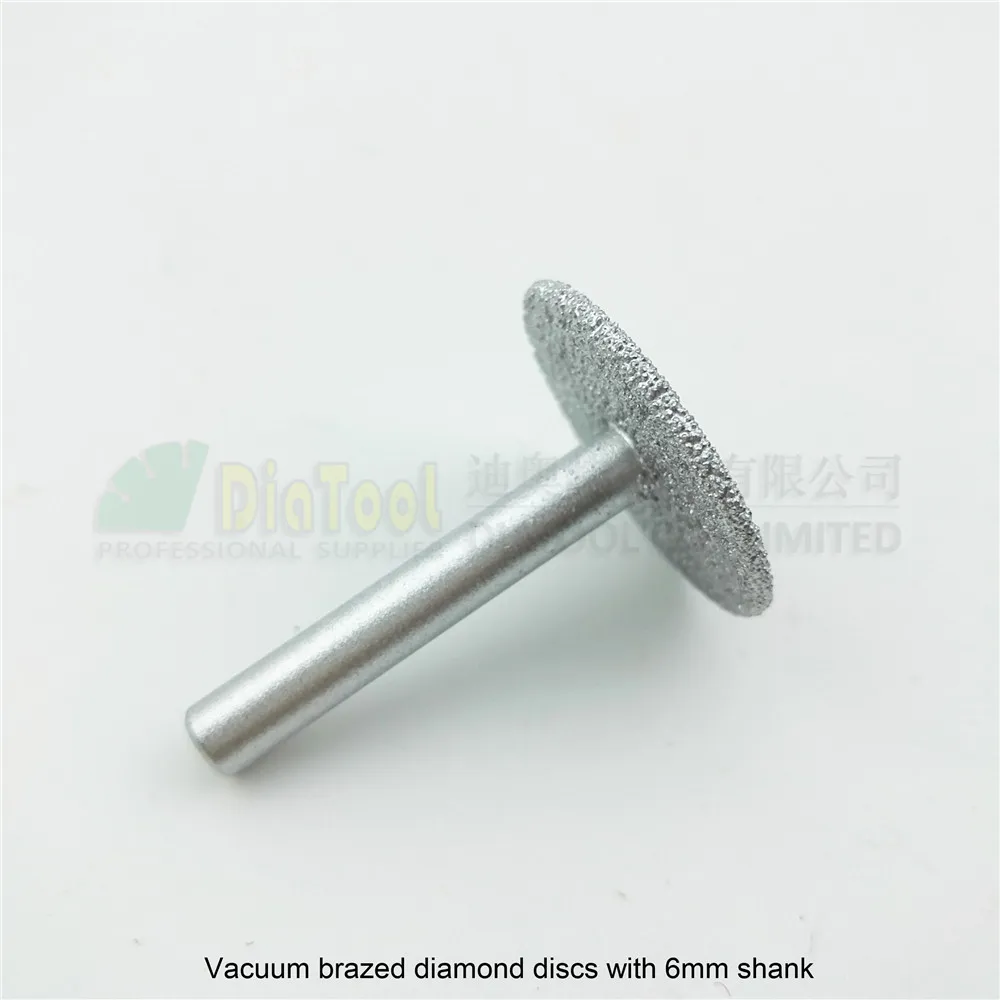 DIATOOL Diameter 30mm Vacuum Brazed Diamond Discs 6mm Shank Mini Saw Blade For Cutting Grinding Engraving Granite Stone|diamond blade|diamond saw