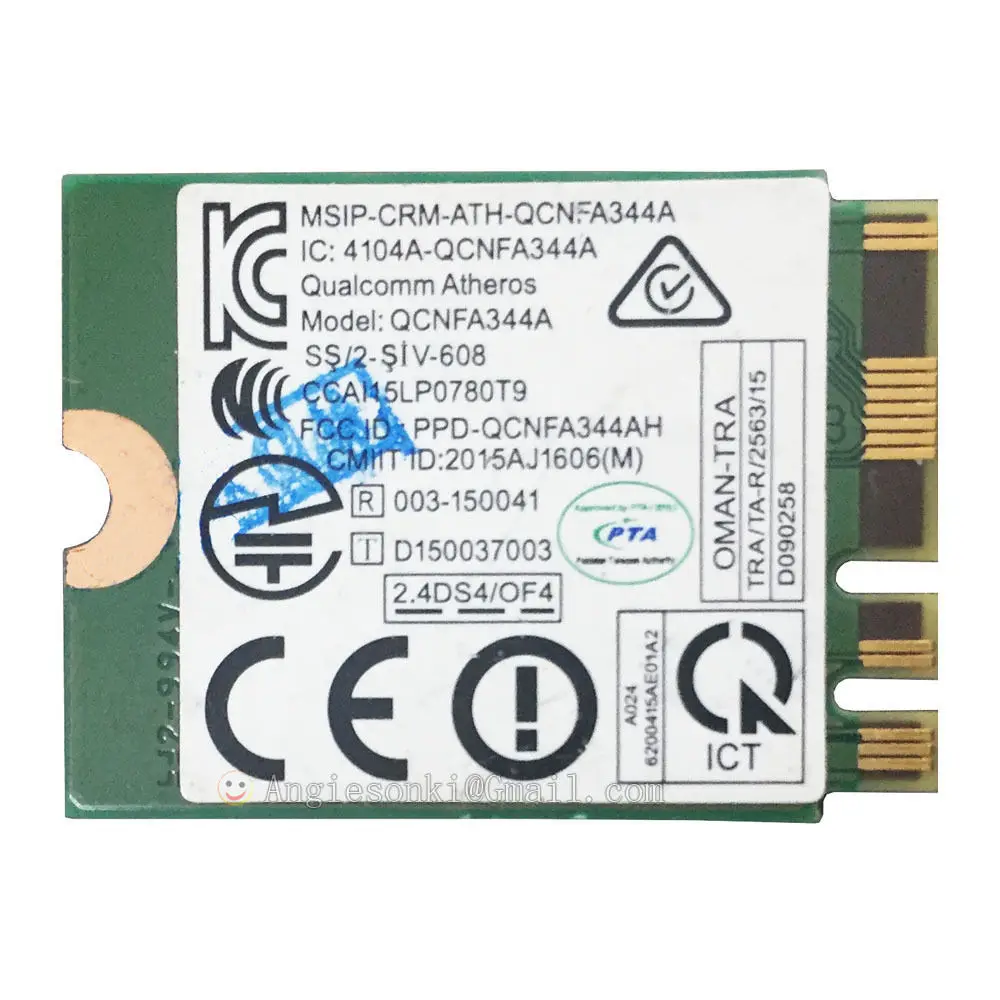 Беспроводной сетевой модуль DW1820 WLAN WiFi 802.11ac NGFF 867 M карта + Bluetooth 4 1 D4V21 QCNFA344A для DELL 7359