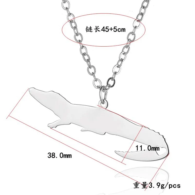 

Stainless steel crocodile pendant necklace gold love animal necklace men and women jewelry Valentine's Day gift