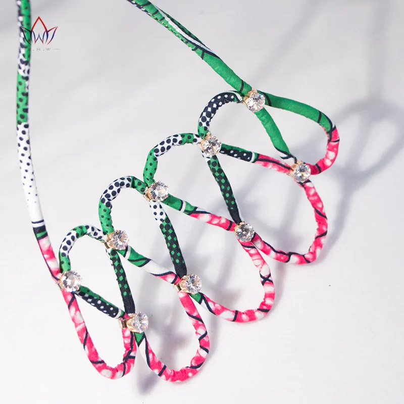 Ожерелье Анкары с дрелью разноцветное принтом в африканском стиле текстиль WYB43