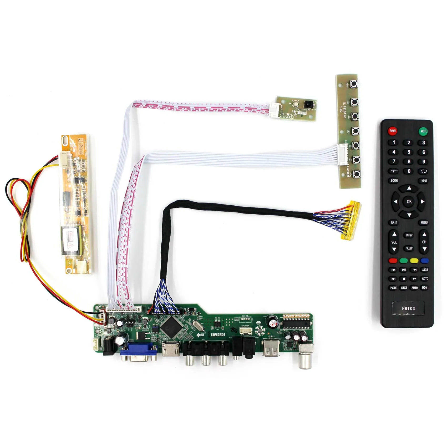 

TV+HD MI+VGA+AV+USB LCD Controller Board For 15.4" 17" 1920x1200 LP154WU2 LTN170WU LCD Panel