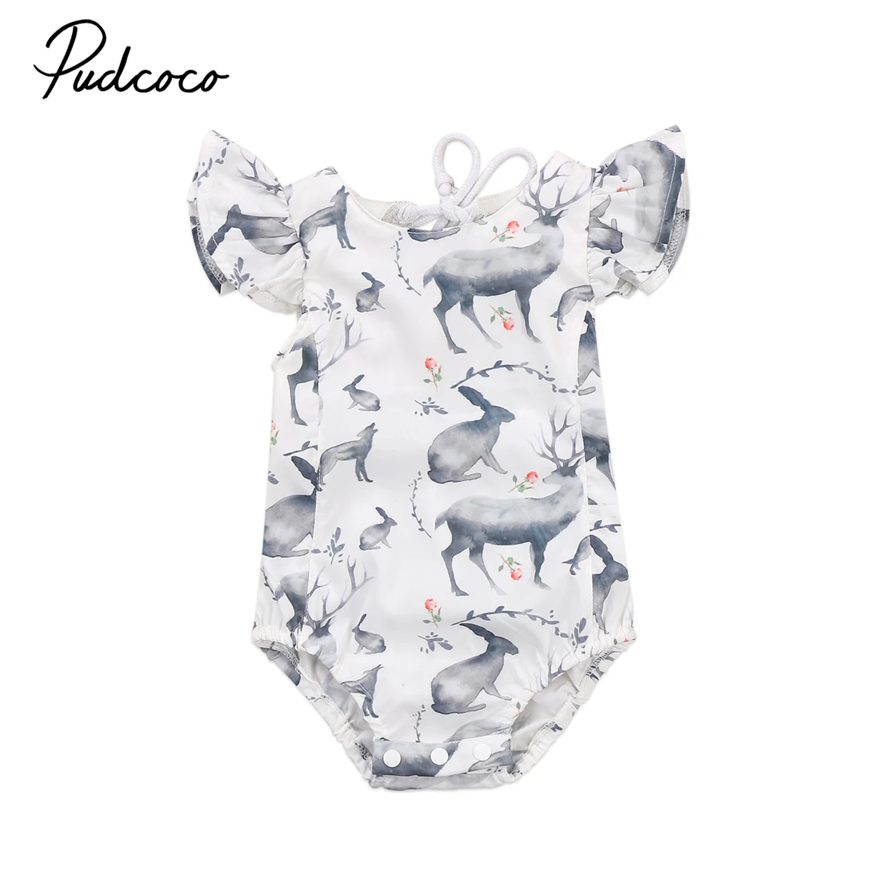 

pudcoco Newest Arrivals Hot Newborn Infant Toddler Baby Girl Lace Floral Backless Jumpsuit Bodysuit Outfits Summer Clothes 0-3T