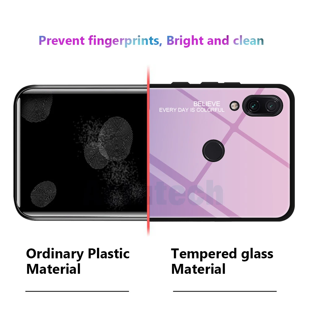 

Luxury Hard Glass Case For Xiaomi Redmi Note 7 Pro Back Cover Case Tempered Glass Cover For Redmi Note 7 Case Glass Back Coque