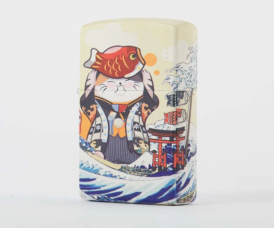 Chief Fortune Cat Зажигалка для сигарет для курения бензина масло Сделано из латуни бензин многоразового - Цвет: colour 1