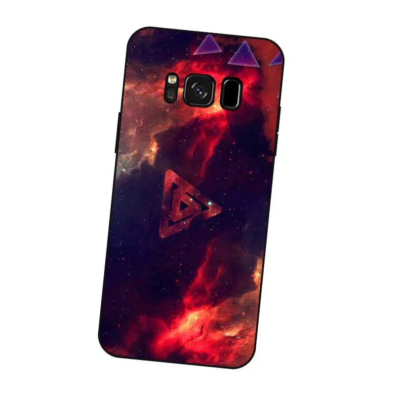 P233 Triangle Art Black Silicone Case Cover For Samsung Galaxy S5 S6 S7 S8 S9 S10 5G S10E S11 S11E Lite Edge Plus |