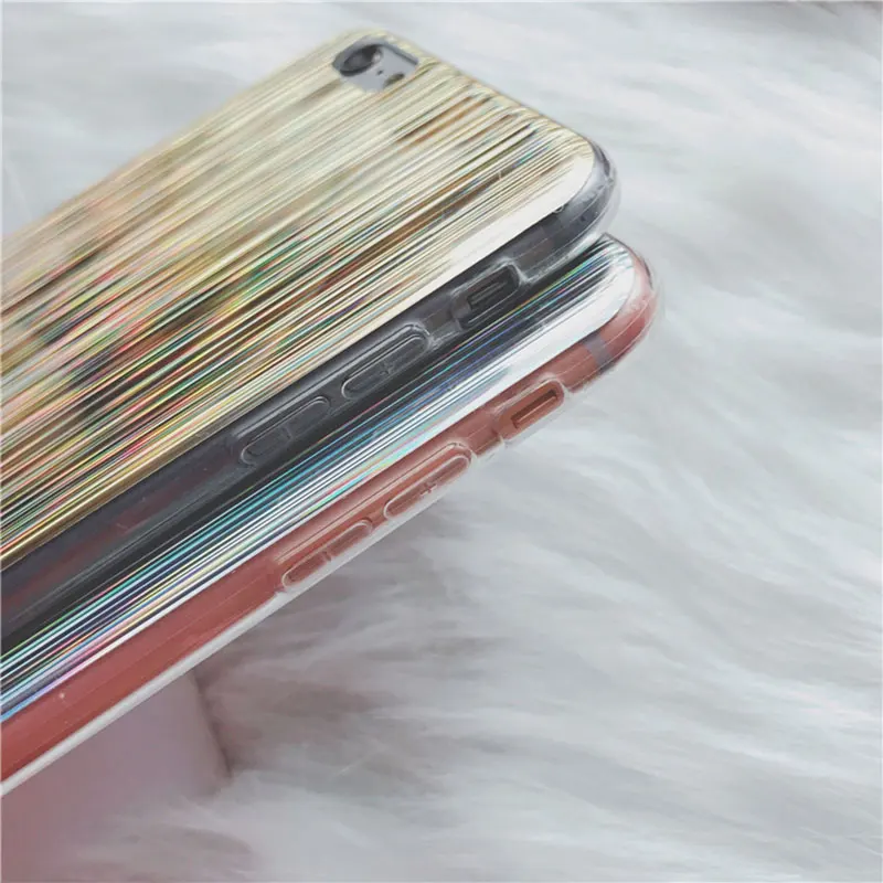 Цветной чехол Boucho с лазером для iphone X 6/7/8 plus веселые радужные блестящие Чехлы 6 6s 7 8