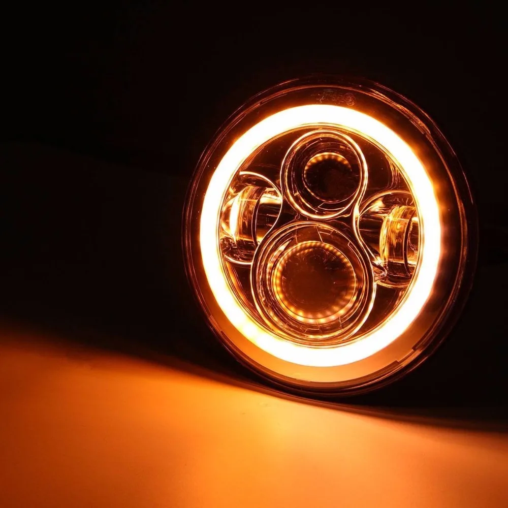 7 ''круглый светодиодный светильник Harley для Jeep CJ Wrangler JK вождения с Halo ring Angel eyes DRL