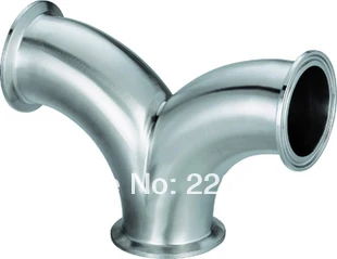 

New arrival Stainless Steel SS304 quick install OD 51mm Sanitary Clamp connection 3 ways arc same DIA Y Pipe Fitting