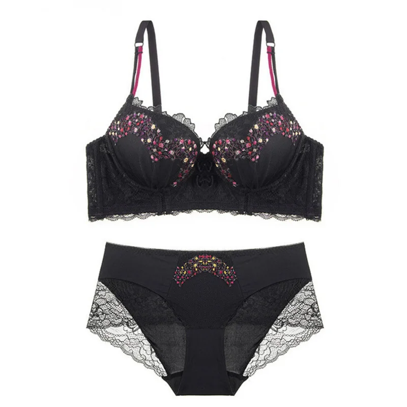 Varsbaby Fashion sexy women's embroidery floral underwear adjusted-straps bra sets | Женская одежда