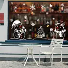 Белый Снеговик рождественские украшения для дома Новый год гостиная стеклянные окна декоративные наклейки Натал Navidad