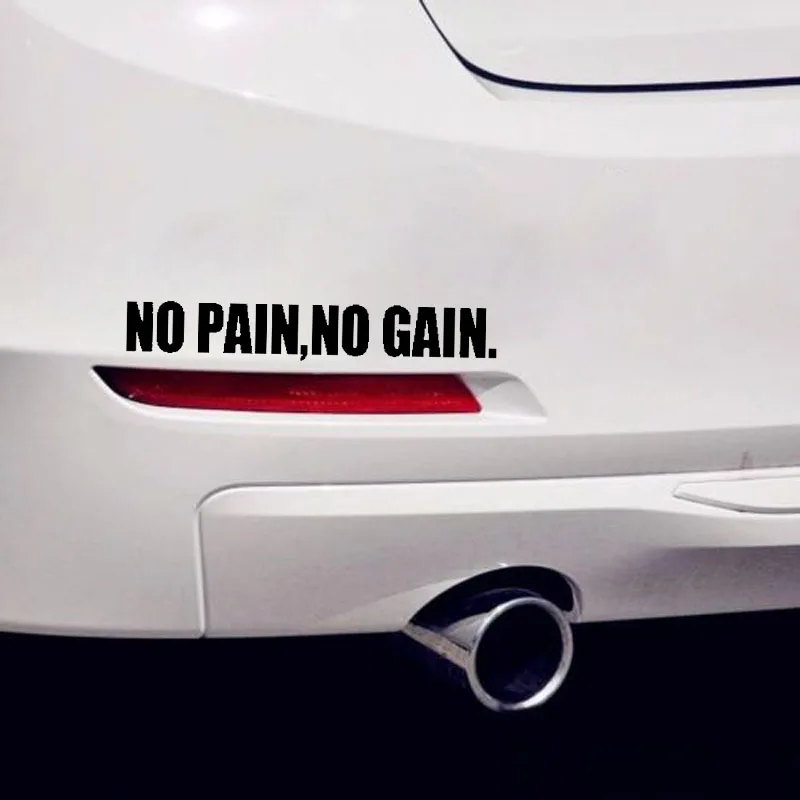 QYPF 20cm*3.1cm NO PAIN GAIN.Creative Vinyl Car Window Sticker Decal Black Silver Decoration Accessories C15-1239 | Автомобили и