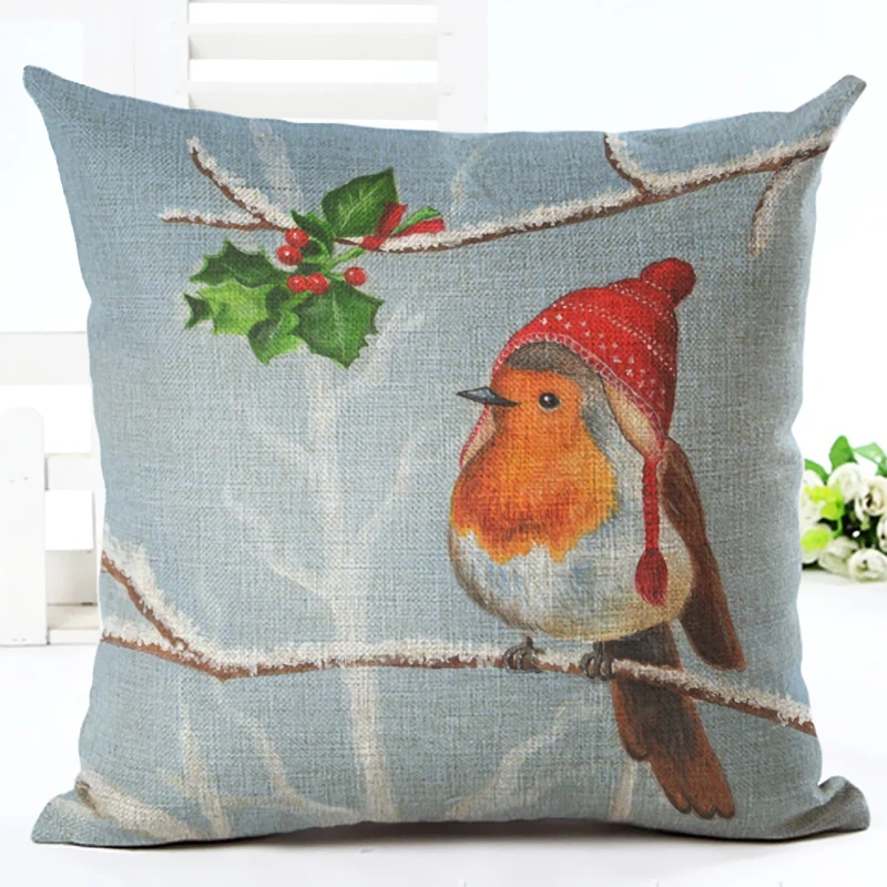 2016 Горячая продажа Рождество снежные птицы домашняя декоративная подушка для