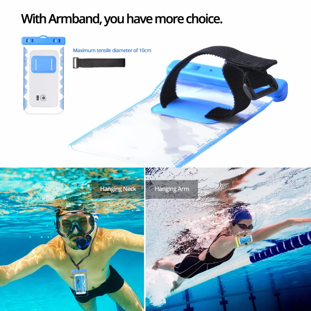 Водонепроницаемый чехол для телефона сухая сумка IPX8 подводный плавающий 6 дюймов